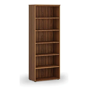 Regał biurowy PRIMO WOOD, 2128 x 800 x 420 mm, orzech - Regały biurowe - miniaturka - grafika 1