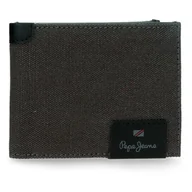 Portfele - Pepe Jeans Hilltop Portfel poziomy z portmonetką szary 11x8x1 cm Skóra by Joumma Bags, Szary, Talla única, Poziomy portfel z portfelem - miniaturka - grafika 1