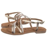 Sandały damskie - Sandały Złote/Srebrne 1-28139-44 116 Chapagne Comb (TM545-a) Tamaris - miniaturka - grafika 1