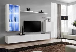 MEBLOŚCIANKA SWITCH 12 BIAŁY POŁYSK + LED 26 WW SW 12 - Meblościanki - miniaturka - grafika 1