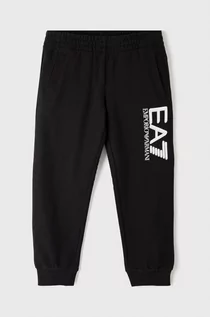 Spodnie damskie - EA7 Emporio Armani EA7 Emporio Armani Spodnie dziecięce kolor czarny z nadrukiem - grafika 1