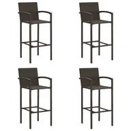 Taborety i hokery - vidaXL Lumarko Stołki barowe, 4 szt., brązowe, rattan PE 313454 - miniaturka - grafika 1