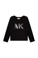 Bluzki dla dziewczynek - Michael Kors longsleeve bawełniany dziecięcy kolor czarny - miniaturka - grafika 1