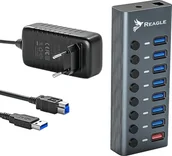 Huby USB - HUB USB Reagle Reagle HUB USB 3.1 PRO Aktywny 8 Portów USB-A Zasilacz 36W - miniaturka - grafika 1
