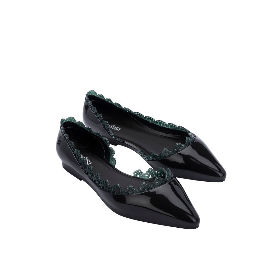 Melissa Cleo II AD Black Green Baleriny Damskie Czarne Zielone 38