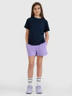 Spodnie i spodenki dla dziewczynek - 4F Spodenki dresowe dziewczęce - fioletowe 122/128 (6-8 lat) - miniaturka - grafika 1