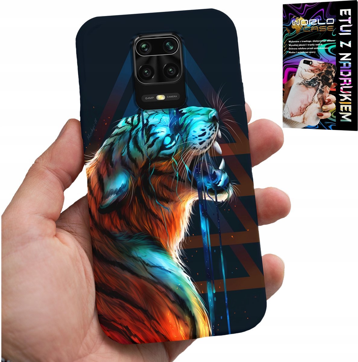 ETUI DO XIAOMI NOTE 9 PRO / 9S - TYGRYS MĘSKIE WZORY NA OBUDOWĘ, CASE