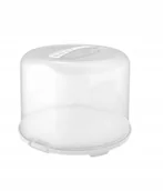 Pojemniki kuchenne - ROTHO Pojemnik na ciasto tort uchwyt do przenoszenia wysoki XL 26cm biały - miniaturka - grafika 1