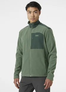 Męski polar rozpinany bez kaptura Helly Hansen Daybreaker Block Jacket - zielony - HELLY HANSEN - Koszulki sportowe męskie - miniaturka - grafika 1