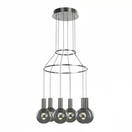 Lampy sufitowe - Italux LAMPA wisząca ARIA MD17012002-6A zwieszana OPRAWA minimalistyczna LED 40W szklane kule balls przydymione MD17012002-6A - miniaturka - grafika 1