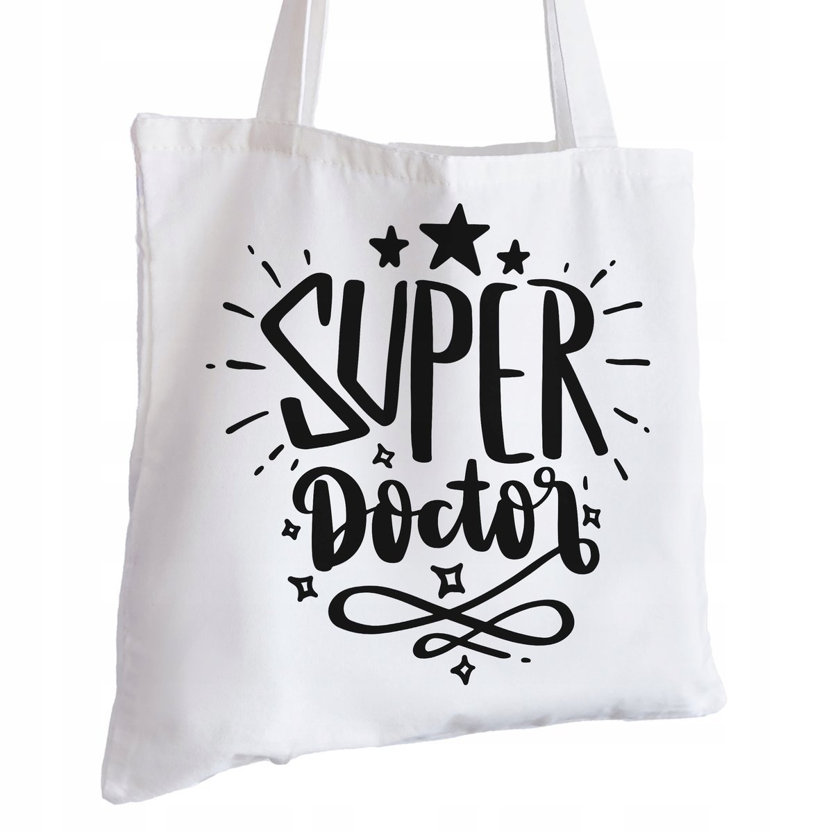 Torba Bawełniana biała dla Lekarza Na Prezent ekologiczna Trwały Nadruk