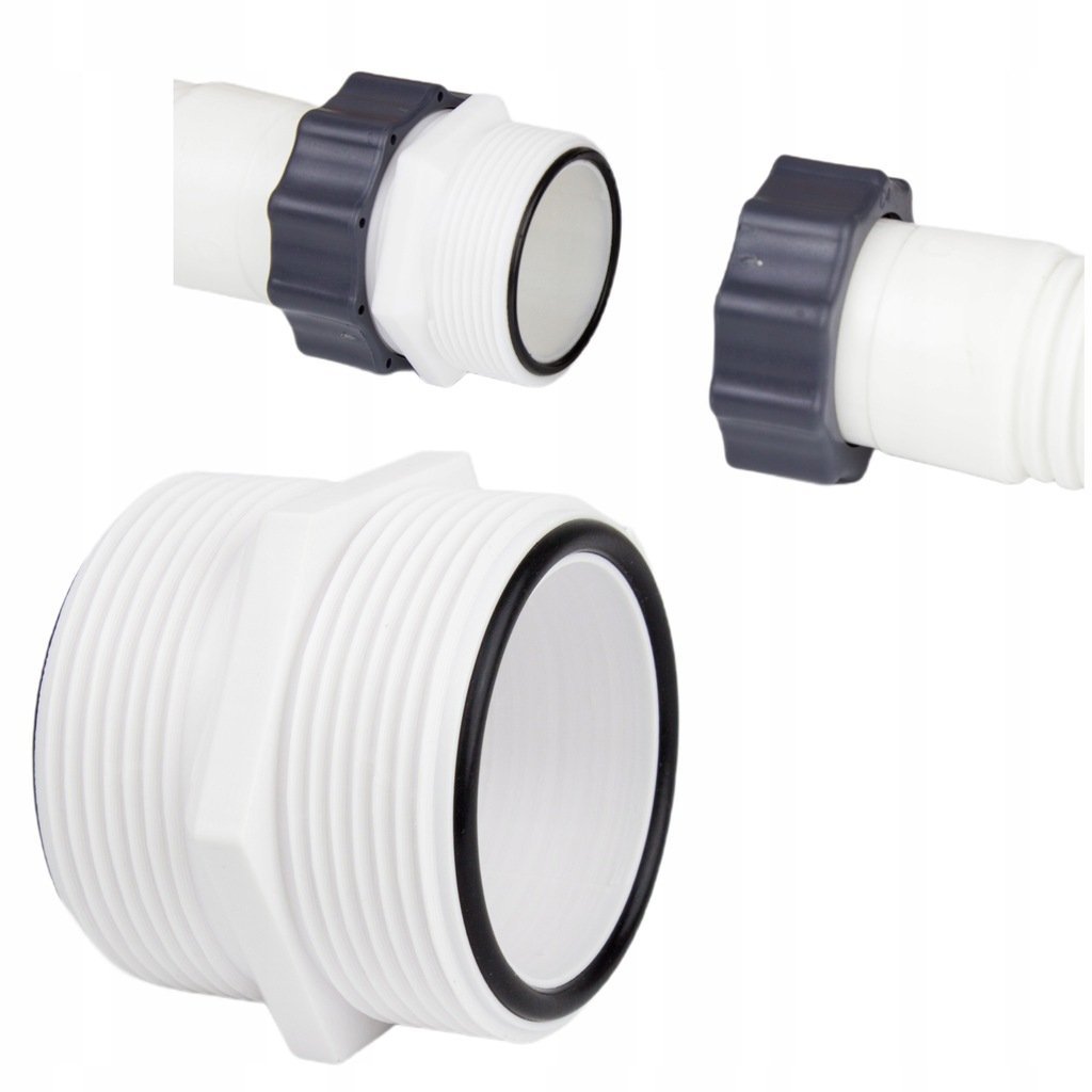 Bestway Złączka do rury węża basenowego 38mm z gwintem 60mm intex + oringi