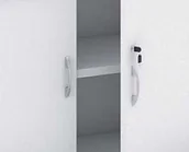 Szafy biurowe - B2B Partner Szafa szatniowa Mirelli A+ z wysuwanym wieszakiem, 800 x 400 x 1800 mm, biały 437446 - miniaturka - grafika 1