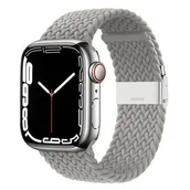 Akcesoria do zegarków - CRONG Pasek pleciony Wave Band do Apple Watch 38/40/41 mm (jasny szary) - miniaturka - grafika 1