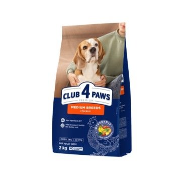 CLUB 4 ŁAPY PIES 2kg ADULT dla ras średnich