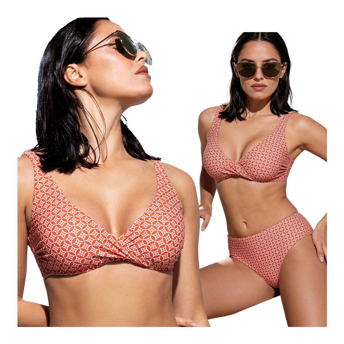 Strój kąpielowy dwuczęściowy bikini bez fiszbin 80B Verde Veronica