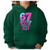 Bluzy dla dziewczynek - BLUZA DZIECIĘCA Z KAPTUREM 67 SIX SEVEN KOSZYKÓWKA 134-140 PREZENT - miniaturka - grafika 1