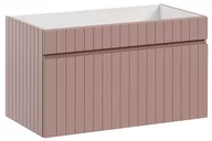 Szafki łazienkowe - PUDROWA Szafka pod umywalkę WISZĄCA PUDROWY RÓŻ 80 cm Szuflada FREZOWANY FRONT - miniaturka - grafika 1