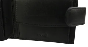 Portfel Męski Skórzany EL FORREST Średni Skóra Bydlęca Poziomy Z Zapięciem Jedno Skrzydełko 850 67 RFID CZARNY 11.5 x 9 x 3 [cm] - Portfele - miniaturka - grafika 5