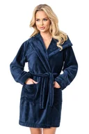 Szlafroki damskie - Cieplutki szlafrok Pamela ciemnoniebieski XS/S - miniaturka - grafika 1