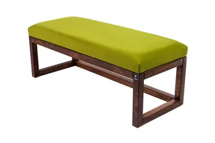 Ławka na buty LPG-2 55cm EMRAWOOD drewno lite kolor orzech siedzisko gładkie kolor zielony - Ławki do przedpokoju - miniaturka - grafika 1