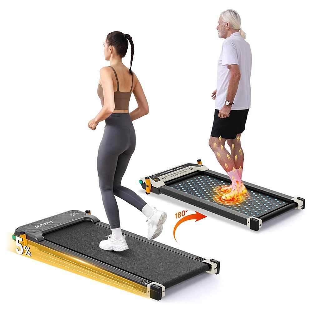 Akluer 520A-A Dual-Sided Treadmill with Shiatsu Foot Massager 2 5HP Quiet Motor 330LBS Max Capacity LED Display