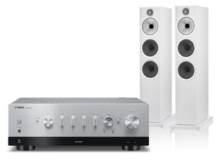 Yamaha R-N1000A (srebrny) + 603 S3 (biały) - Zestawy stereo - miniaturka - grafika 1