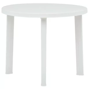vidaXL Stolik ogrodowy, biały, 89 cm, plastikowy - Stoły ogrodowe - miniaturka - grafika 1