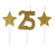 Urodziny dla dorosłych - Świeczki urodzinowe 25 z gwiazdkami - miniaturka - grafika 1