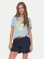 Koszulki i topy damskie - ONLY T-Shirt 15303212 Błękitny Regular Fit - miniaturka - grafika 1