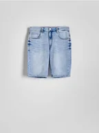 Spodenki męskie - Reserved - Jeansowe szorty slim fit - niebieski - miniaturka - grafika 1