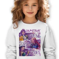 Bluzy dla dziewczynek - Bluza Dziecięca Biała ŁOWCZYNIE DEMONÓW K-pop Muzyka Wzory Rozmiar 128 cm - miniaturka - grafika 1