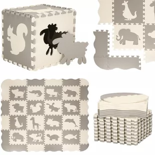 Mata piankowa zwierzęta puzzle dla dzieci 150x150 cm pianka EVA FM0013 - Maty piankowe - miniaturka - grafika 1