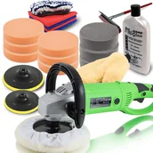 Szlifierki i polerki - Samochodowa Polerka z wymiennymi Nakładkami 1500W zestaw akcesoriów - miniaturka - grafika 1