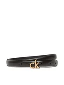 Paski - Calvin Klein Pasek Damski Ck Buckle Skinny Belt 15Mm LV04F7034G Czarny - miniaturka - grafika 1