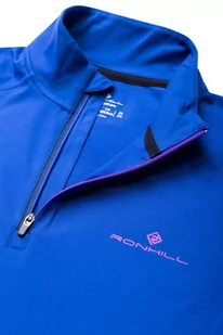 RONHILL bluza biegowa damska CORE THERMAL 1/2 ZIP TEE cobalt/thistle - Bluzy sportowe damskie - miniaturka - grafika 3