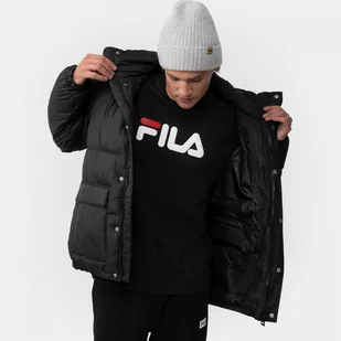 Męska kurtka puchowa pikowana FILA TIREBOLU oversized puff jacket - czarna - Kurtki męskie - miniaturka - grafika 1