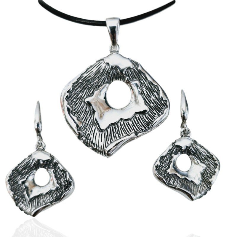 ankabizuteria.pl Komplet biżuterii srebrnej oksydowany PADWA