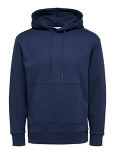 SELECTED HOMME Męska bluza z kapturem swobodna, granatowy blezer, S - Bluzy męskie - miniaturka - grafika 1