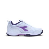 Tenis ziemny - Buty do tenisa damskie Diadora S.SHOT CLAY white/violet - miniaturka - grafika 1