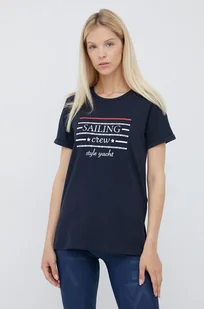 CMP t-shirt damski kolor granatowy - Koszulki sportowe damskie - miniaturka - grafika 1