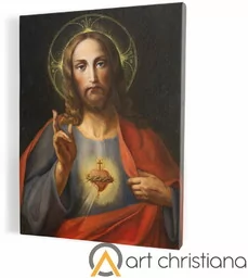 Obraz religijny Serce Jezusa, płótno canvas - Ikony i obrazy sakralne - miniaturka - grafika 1