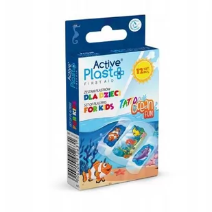 ACTIVE PLAST Tattoo Ocean Fun Zestaw plastrów dla dzieci, 12szt. >> 0zł za wysyłkę przy zakupach od 49 zł << - Apteczki i materiały opatrunkowe - miniaturka - grafika 1