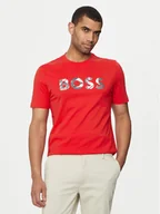 Koszulki męskie - Boss T-Shirt Thompson 15 50513382 Czerwony Regular Fit - miniaturka - grafika 1