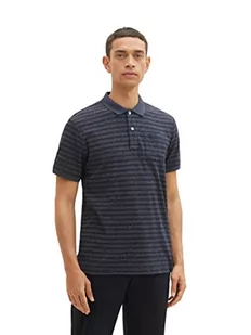 TOM TAILOR Męska koszulka polo, 1036445, granatowa (Navy Streaky Grindle), XL, 19924 – Navy Streaky Grindle, XL - Koszulki męskie - miniaturka - grafika 1