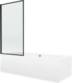 Wanny - Mexen Cube wanna prostokątna 170 x 80 cm z obudową i parawanem 1-skrzydłowym 70 cm, czarny wzór fix - 550517080X9307007070 - miniaturka - grafika 1