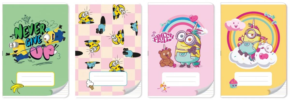 Zeszyt A5/32K Kolorowe trzy linie Minionki (10szt)