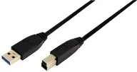 Kable światłowodowe - LogiLink USB 3.0 kabel, typ A/B, 3 m 4260113571026 - miniaturka - grafika 1