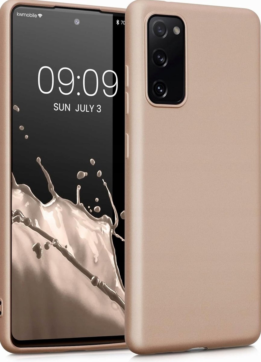 kwmobile Etui kompatybilne z Samsung Galaxy S20 FE – miękkie, cienkie, metaliczne silikonowe etui z tworzywa TPU, metaliczne złoto