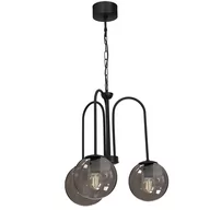 Lampy sufitowe - Luminex Cambridge 3696 lampa wisząca zwis 3x60W E27 czarny/dymiony - miniaturka - grafika 1